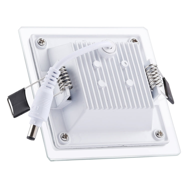 6W Light 10cm Square Glass Panel Light Lamp with LED Driver, Luminous Flux: 480LM, AC 85-265V, Cutout Size: 7.5cm