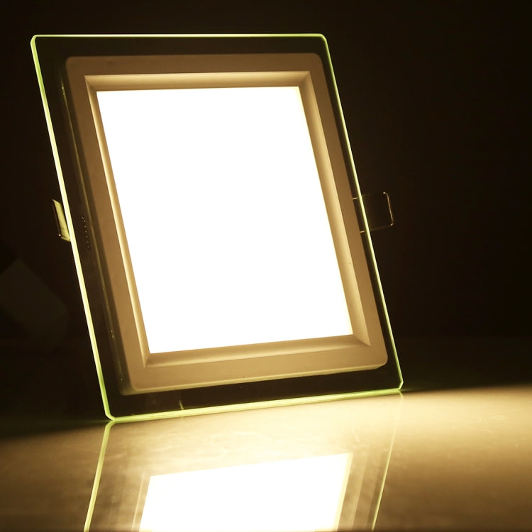 6W Light 10cm Square Glass Panel Light Lamp with LED Driver, Luminous Flux: 480LM, AC 85-265V, Cutout Size: 7.5cm
