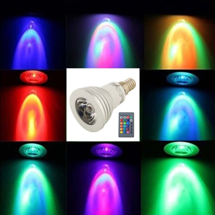 YouOKLight E14 3W RGB 16-Color Decorative Lamp 1 LED Light Bulb with 24-Key Remote Controller, AC 90-240V