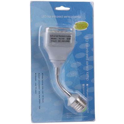 AL-102 E27 5W Sensor LED Automatic Lamp, Day White Light, AC 220-240V, Sensitive Distance: 4-5m(Grey)