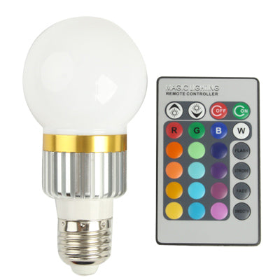 E27 3W RGB Flash LED Light Bulb , Luminous Flux: 240-270lm, with Remote Controller, AC 85-265V