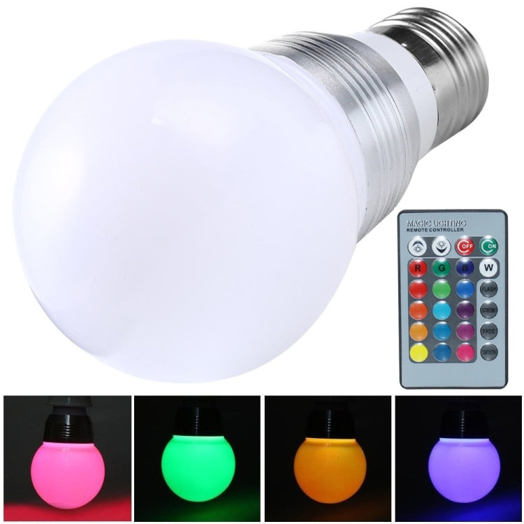 E27 3W 240-270LM RGB Flash LED Light Bulb with Remote Controller, AC 85-265V