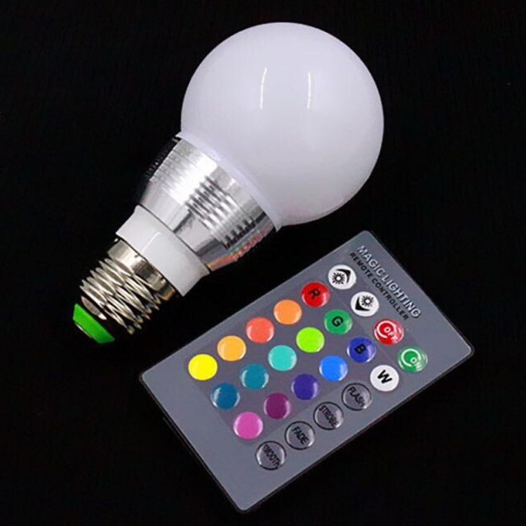 E27 3W 240-270LM RGB Flash LED Light Bulb with Remote Controller, AC 85-265V