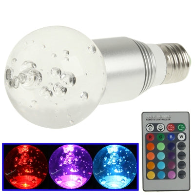 E27 1W RGB Crystal Flash LED Light Bulb with Remote Controller, AC 110-220V