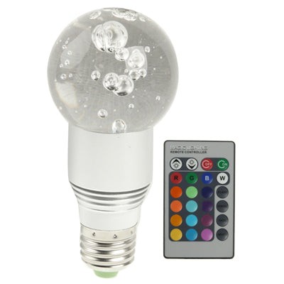 E27 1W RGB Crystal Flash LED Light Bulb with Remote Controller, AC 110-220V