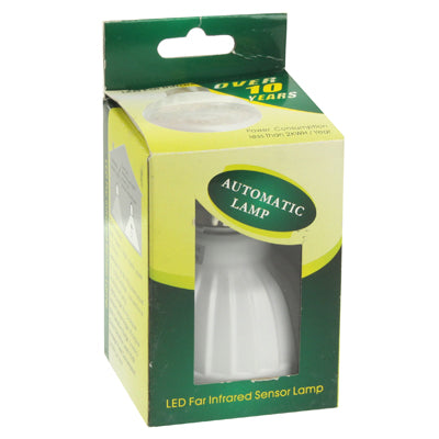 E27 3W Human Sensor Light Lamp, 23 LED, Day White Light, Sensitive Distance: 5m