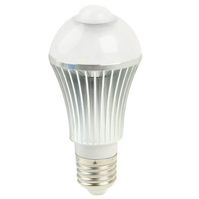 E27 6W Human Sensor LED Light Lamp, 600LM, Day White Light, Sensitive Distance: 5m, AC 220V