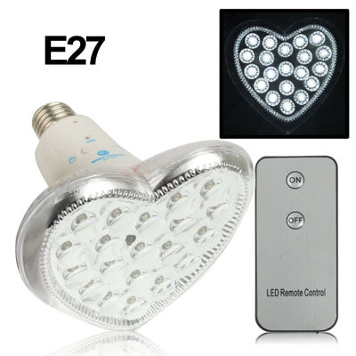 EP-301 E27 Heart Shape Rechargeable LED Emergency Bulb, 20 LED, 3W, with Remote Control(White)