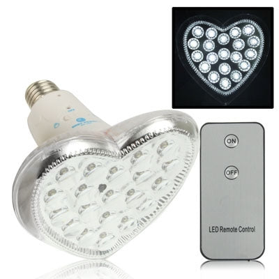 EP-301 E27 Heart Shape Rechargeable LED Emergency Bulb, 20 LED, 3W, with Remote Control(White)