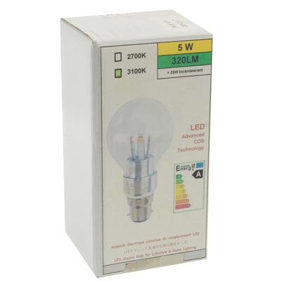 E27 5W LED Ball Steep Light Bulb, 3 LED, 320LM, Warm White Light, AC 85-265V