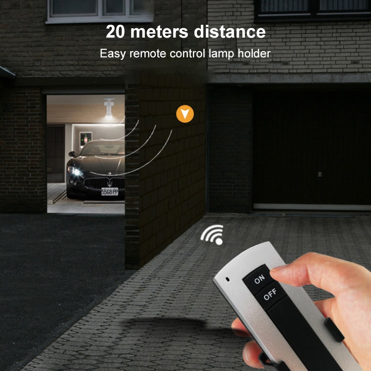 E27 Wireless Remote Control Lamp Holders Set with Remote Controller(White)