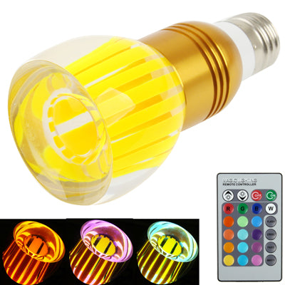 E27 3W Crystal Glass Umbrella RGB LED Light Bulb, 16 Colors Light,  with Remote Controller, AC 85-265V