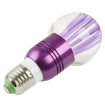 E27 3W Crystal Glass Umbrella RGB LED Light Bulb, 16 Colors Light,  with Remote Controller, AC 85-265V(Purple)
