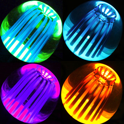 E27 3W Crystal Glass Umbrella RGB LED Light Bulb, 16 Colors Light,  with Remote Controller, AC 85-265V(Purple)