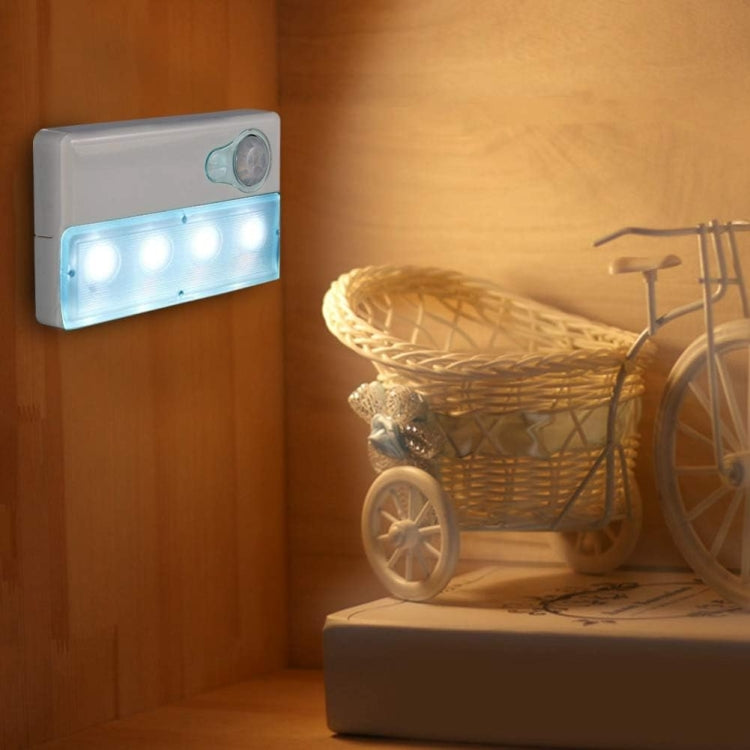 Infrared PIR Auto Sensor Motion Detector Light, Mini USB Port, 4 LED, White Light, Sensitive Distance: 3m(Baby Blue)