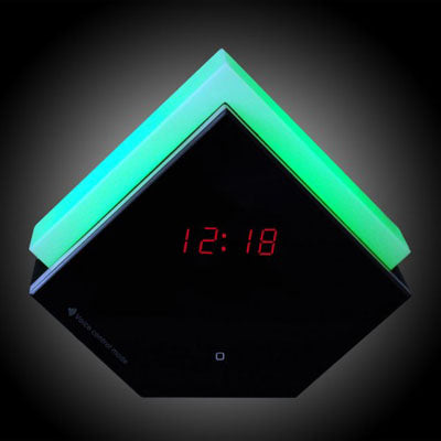 Automatically Rising Dream Touching Control & Voice Control Lamp with Clock / Calendar / Temperature (Celsius Degree/ Fahrenheit Degree) / Colorful Changing / Various Natural Sound(Black)