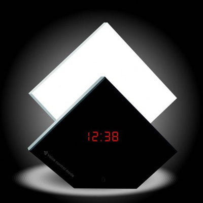 Automatically Rising Dream Touching Control & Voice Control Lamp with Clock / Calendar / Temperature (Celsius Degree/ Fahrenheit Degree) / Colorful Changing / Various Natural Sound(Black)