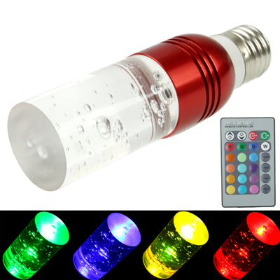 E27 3W RGB Crystal Flash LED Light Bulb, 16 Colors Light, with Remote Controller, AC 110-220V