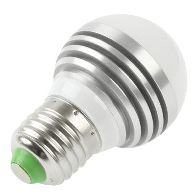 E27 3W Ball Steep Light Bulb, 3 LED, 240-270LM, White Light, AC 85-265V(Silver)