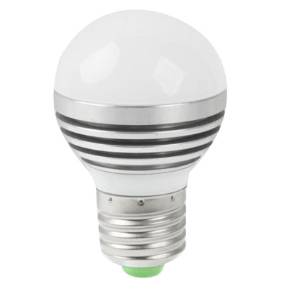 E27 3W Ball Steep Light Bulb, 3 LED, 240-270LM, White Light, AC 85-265V(Silver)