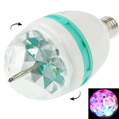 W998 E27 3W Colorful Light LED Bulb, Rotating Lamp Light, 240lm, AC 85-260V