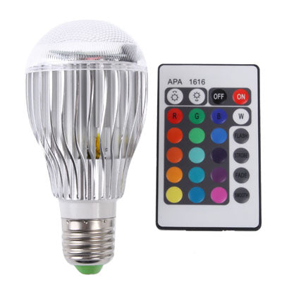 E27 10W RGB LED Ball Steep Light Bulb , Luminous Flux: 800-900lm, with Remote Controller