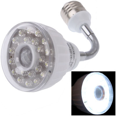 XS-001 E27 3W Sensor LED Automatic Lamp, Day White Light, AC 220-240V/50Hz, Sensitive Distance: 5m(White)
