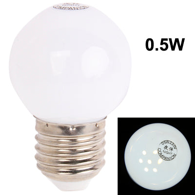 E27 0.5W Mini Night Light Bulb, 7 LED, 24LM, Day White Light, AC 220V(White)