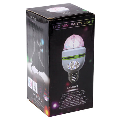 LY-299 E27 3W Colorful Light LED Bulb, Rotating Lamp Light, 240lm, AC 85-260V