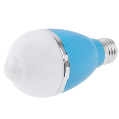 E27 5W Human Sensor LED Light Lamp, 450LM, White Light, Sensitive Distance: 5m