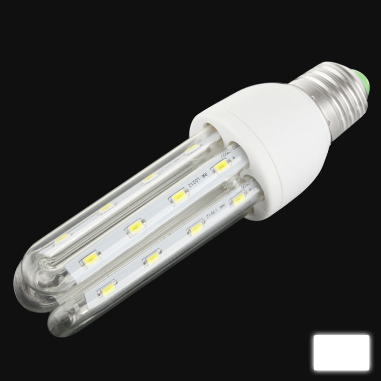 E27 12W 3U Energy Saving Lamp Bulb, 24 LED, White Light, AC 130-265V