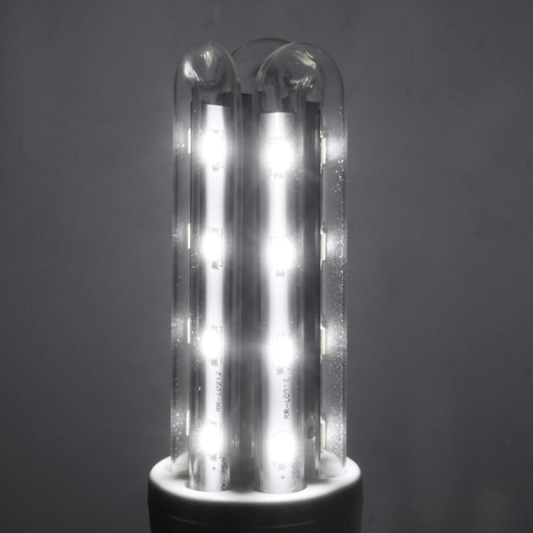 E27 12W 3U Energy Saving Lamp Bulb, 24 LED, White Light, AC 130-265V