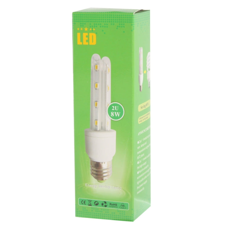 E27 12W 3U Energy Saving Lamp Bulb, 24 LED, White Light, AC 130-265V