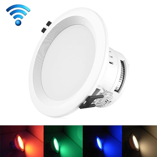 7.5W RGBW Warm White Wifi LED Downlight Dimmable Adjustable Remote Control Via Wireless Smartphone Phone App