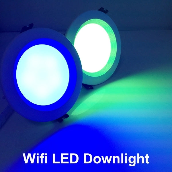 7.5W RGBW Warm White Wifi LED Downlight Dimmable Adjustable Remote Control Via Wireless Smartphone Phone App