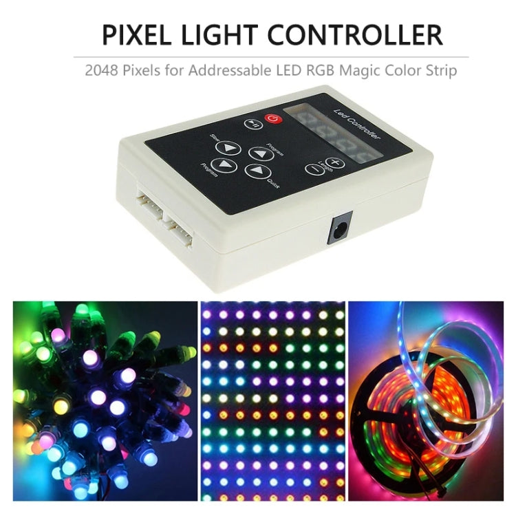 LED Controller with RF Remote Controller for LED Strip Light, 2 Lines SPI Signal Output, DC 12V