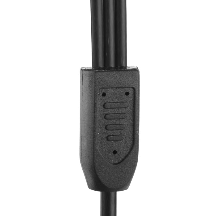 5.5 x 2.1mm Female to 3x Male DC Power Cable Connector with Switch for LED Strip, Length: 30cm(Black)