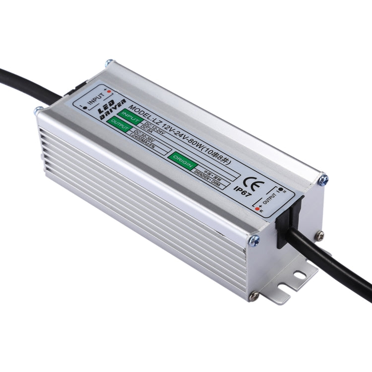 LZ12-24V 80W High Power Waterproof IP67 LED Driver, DC 12-24V