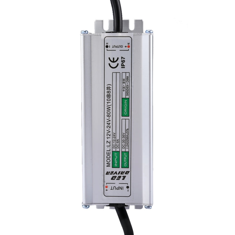 LZ12-24V 80W High Power Waterproof IP67 LED Driver, DC 12-24V