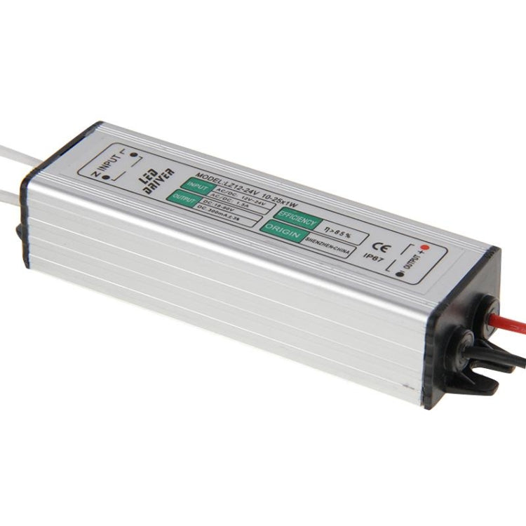 LZ12-24V 10-25W Waterproof IP67 LED Driver, AC/DC 12-24V