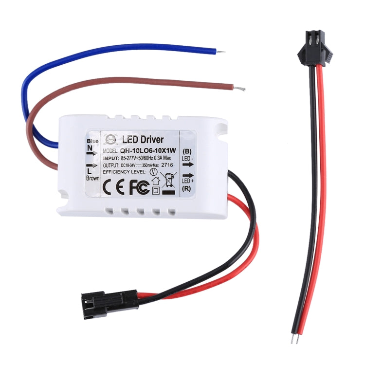 QH-10L06-10X1W (6-10) x 1W Plastic Cover LED Driver, AC 85-277V