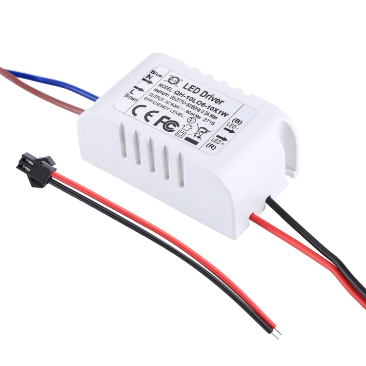 QH-10L06-10X1W (6-10) x 1W Plastic Cover LED Driver, AC 85-277V