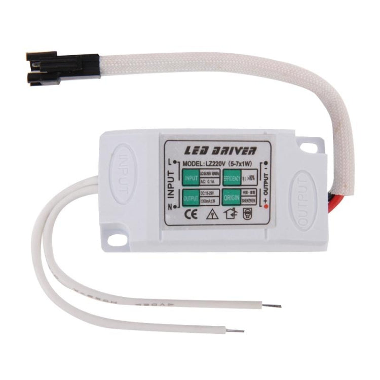 LZ220V (5-7) x 1W Plastic Cover LED Driver, AC 85-265V