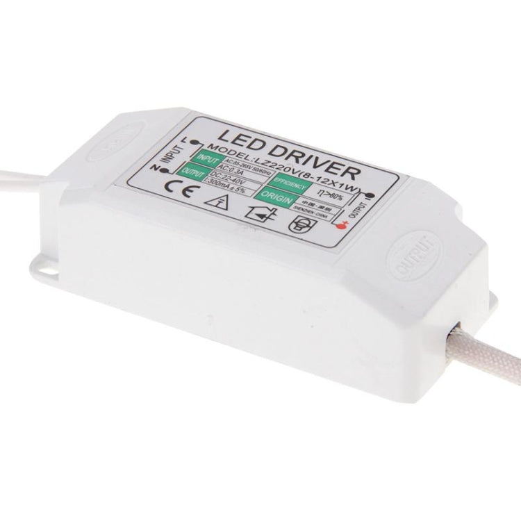 LZ220V (8-12) x 1W Plastic Cover LED Driver, AC 85-265V