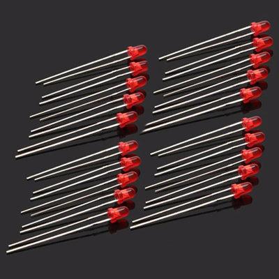 620-625nm 800-1000MCD 3mm LED Lamp (20 Pcs in One Package, the Price is for 20 Pcs)(Red)