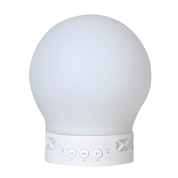 S11 Color Light Mushroom Music Desk Lamp Multifunctional Wireless Bluetooth Speaker with Mic & LED Light, Support Hands-free Calls & TF Card(White)