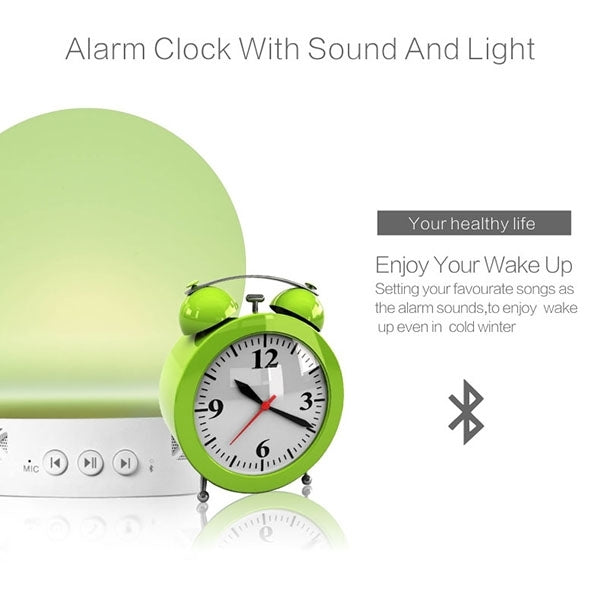 S11 Color Light Mushroom Music Desk Lamp Multifunctional Wireless Bluetooth Speaker with Mic & LED Light, Support Hands-free Calls & TF Card(White)