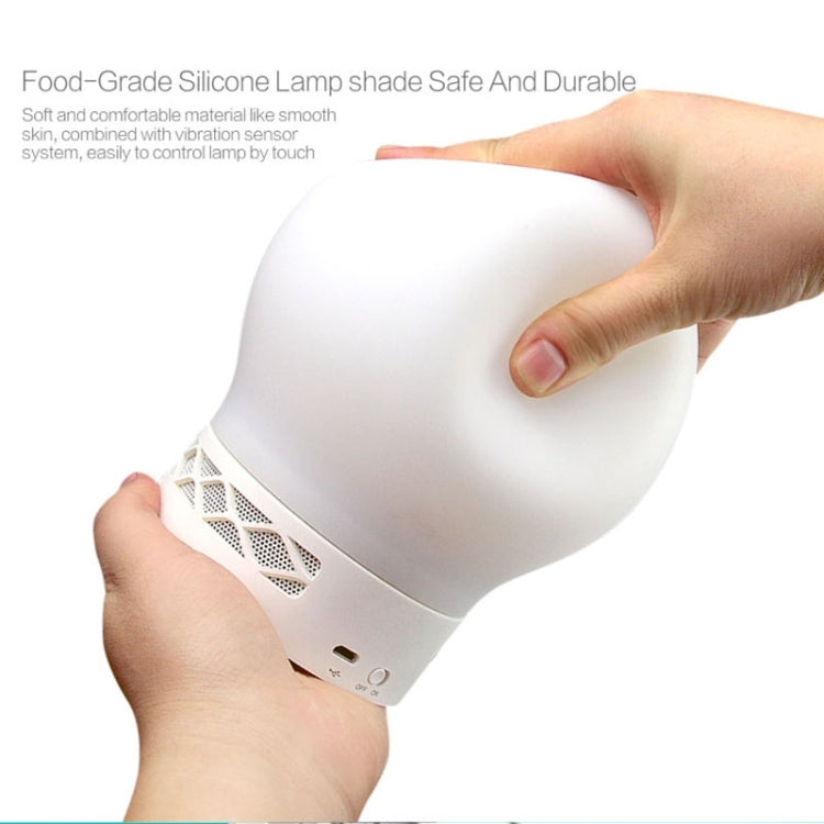 S11 Color Light Mushroom Music Desk Lamp Multifunctional Wireless Bluetooth Speaker with Mic & LED Light, Support Hands-free Calls & TF Card(White)