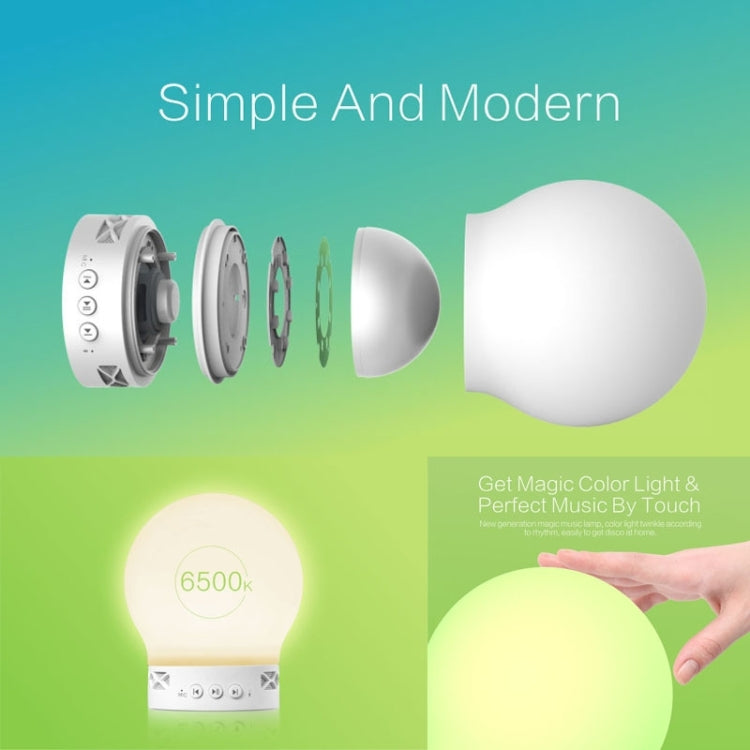 S11 Color Light Mushroom Music Desk Lamp Multifunctional Wireless Bluetooth Speaker with Mic & LED Light, Support Hands-free Calls & TF Card(White)