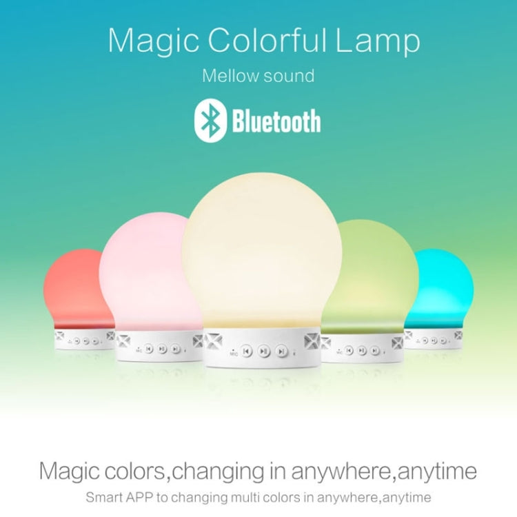 S11 Color Light Mushroom Music Desk Lamp Multifunctional Wireless Bluetooth Speaker with Mic & LED Light, Support Hands-free Calls & TF Card(White)